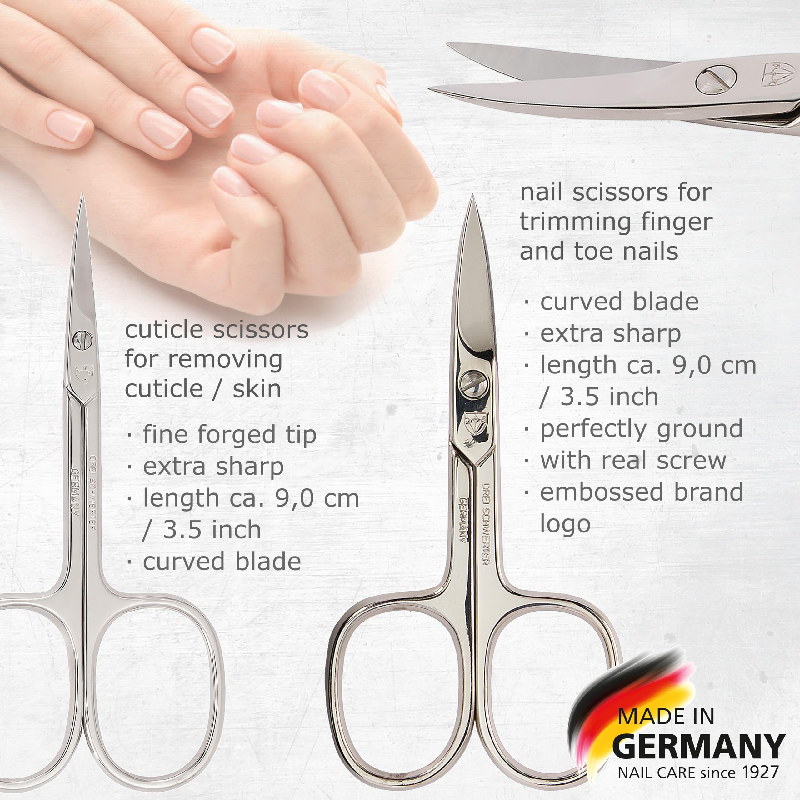 3 Swords Germany - 8-Piece Nail & Grooming Kit in Jeans Blue Textile Case - Made in Germany
