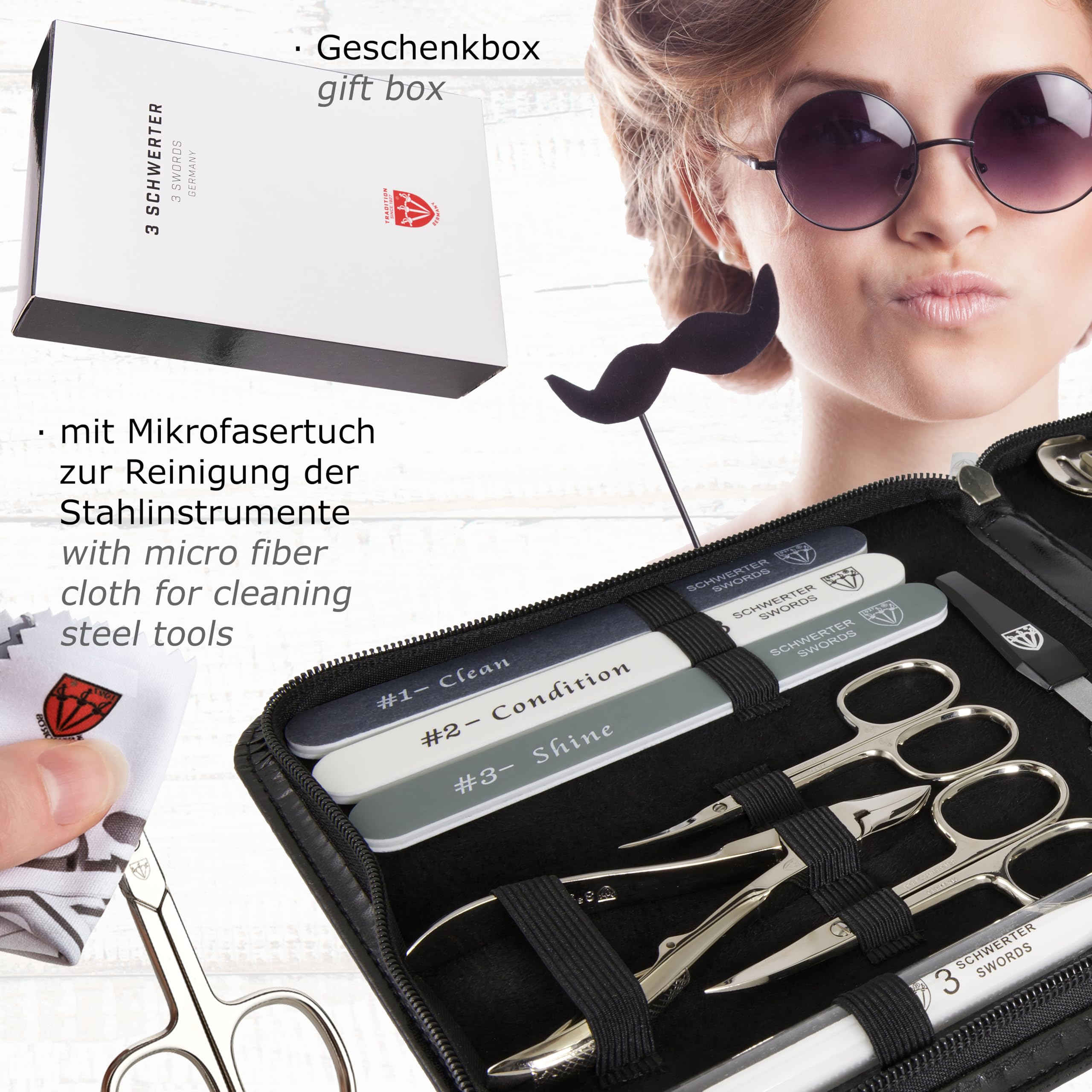 3 Swords Germany – Manicure Pedicure Set Kit (009) | Premium Nail Care Tools