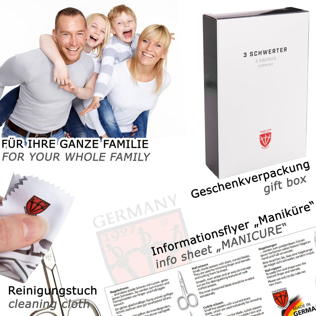 3 Swords Germany 6-Piece Nail Care Kit – Professional Manicure & Pedicure Set, Made in Solingen