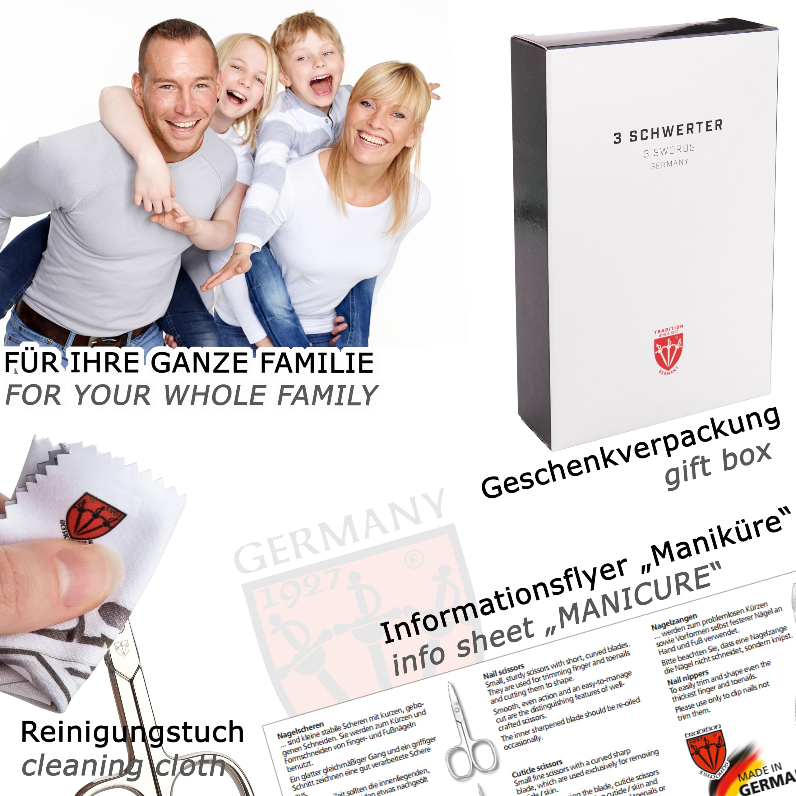 3 Swords Germany 6-Piece Nail Care Kit – Professional Manicure & Pedicure Set, Made in Solingen