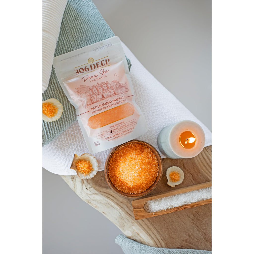 306 Deep Dead Sea Foaming Orange Bath Salts – Coarse Mineral Soak with Orange Essential Oils