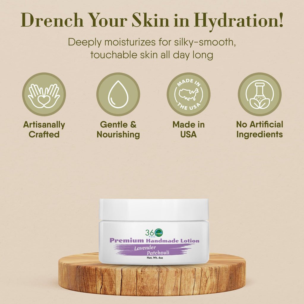 360Feel Lavender Patchouli Lotion – Hydrating Plant-Based Moisturizer for Sensitive Skin