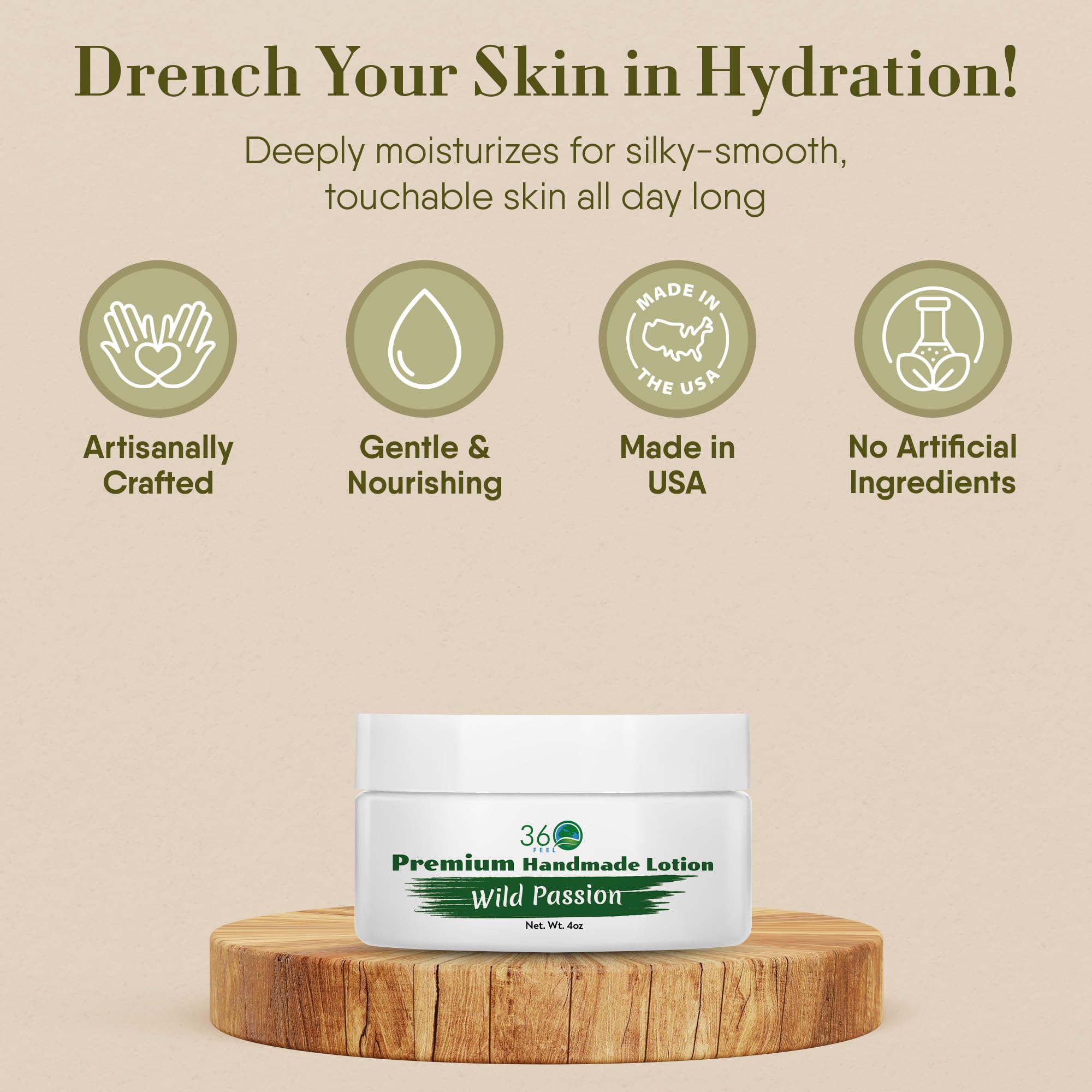 360Feel Wild Passion Body Lotion | Hydration with Coconut & Olive Oil – Plant-Based, Non-Greasy, For Sensitive Skin