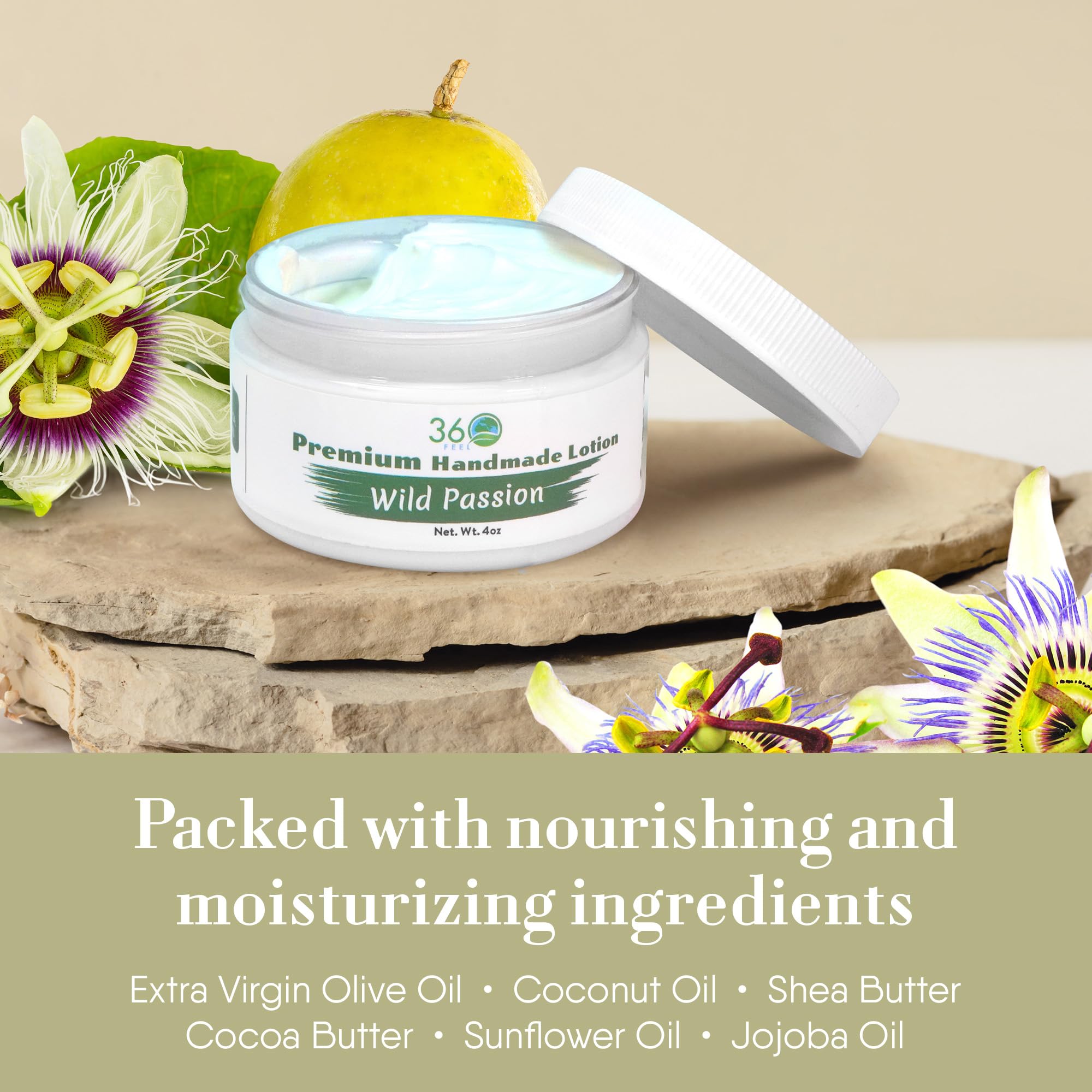 360Feel Wild Passion Body Lotion | Hydration with Coconut & Olive Oil – Plant-Based, Non-Greasy, For Sensitive Skin