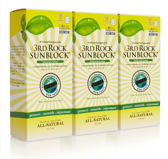 3rd Rock Essentials Sunblock SPF 35 | All Natural Organic Zinc Sunscreen (3.3 oz) – 3 Pack