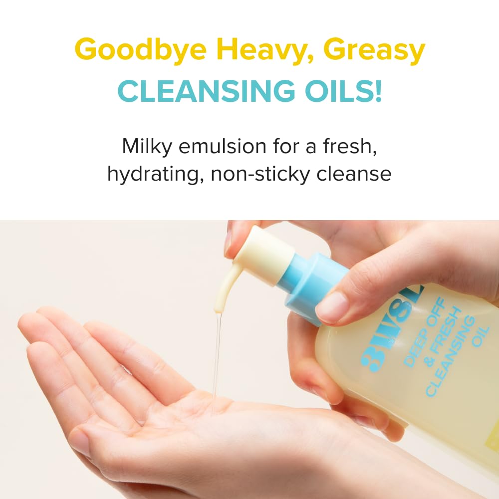 3W8L Deep Off & Fresh Cleansing Oil — Fast Emulsifying Korean Pore Care & Gentle Makeup Remover