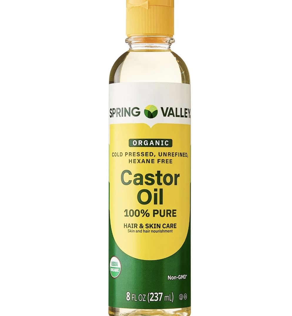 4 TOP CARE Cold-Pressed Castor Oil – Organic, Hexane-Free, 8 oz for Hair & Skin