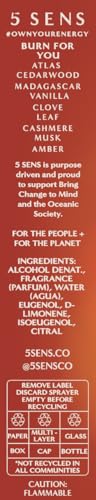 5 SENS Burn For You Eau de Parfum Travel Spray (10 mL) | Warm Woody Vanilla Cedarwood, Clove & Amber – Vegan & Cruelty-Free
