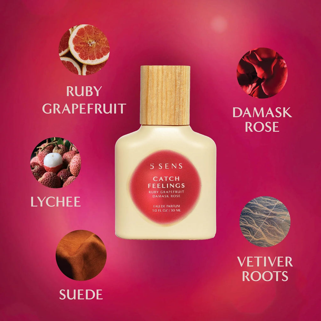 5 SENS Catch Feelings Eau de Parfum Travel Spray (10 mL) | Warm Floral, Vegan