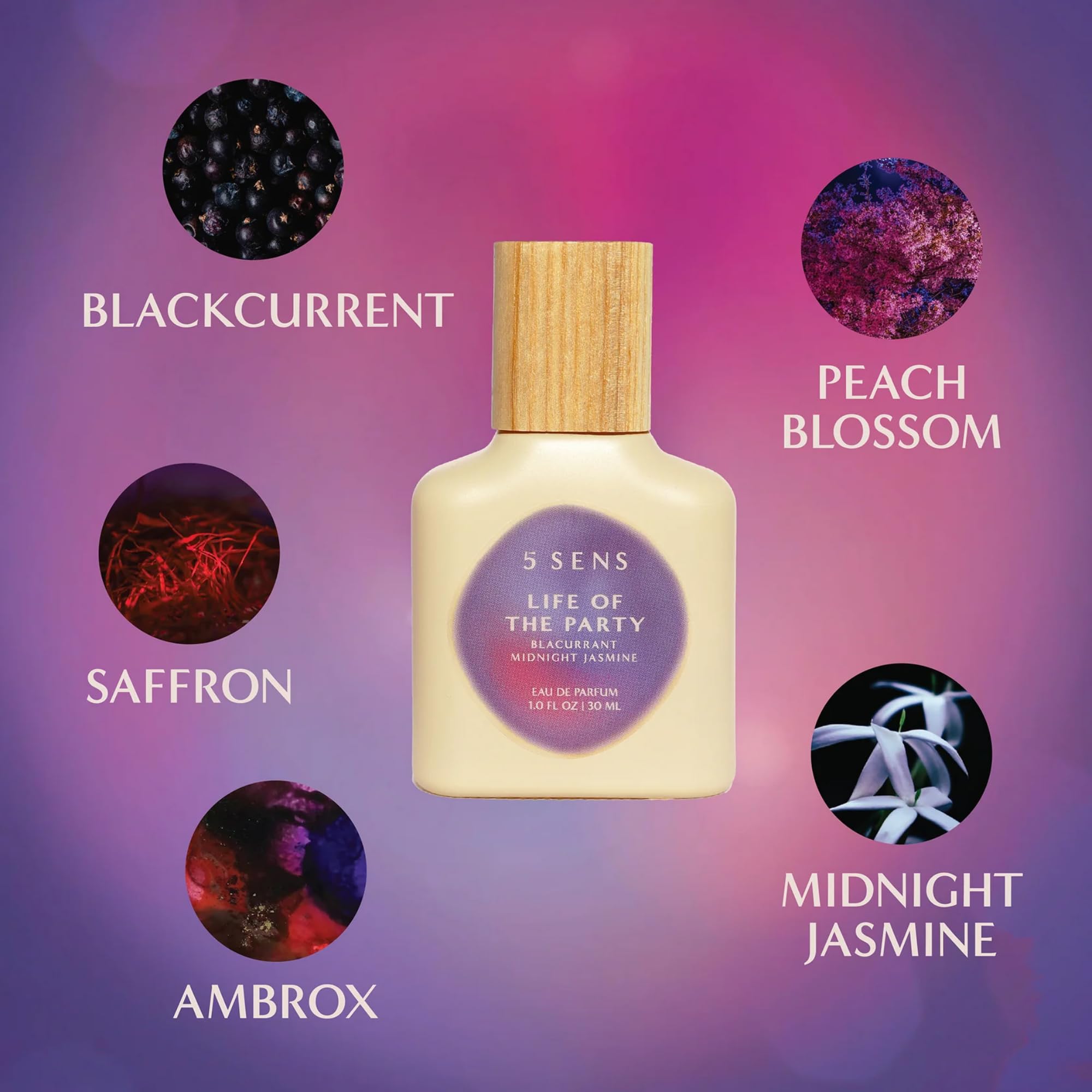 5 SENS Life of the Party Eau de Parfum (30 mL) – Clean, Long-Lasting, Fruity Floral