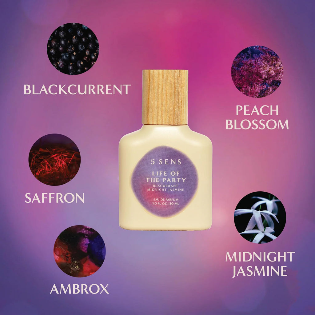 5 SENS Life of the Party Eau de Parfum Travel Spray (10 mL) – Fruity Floral, Long-Lasting, Vegan