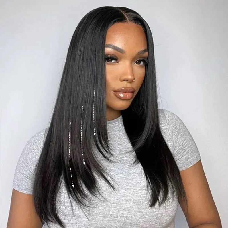 Chic Luxe Hair Straight Hair With Layers Shoulder Length Glueless HD Lace Wig | 100% Human Hair | 250% Density