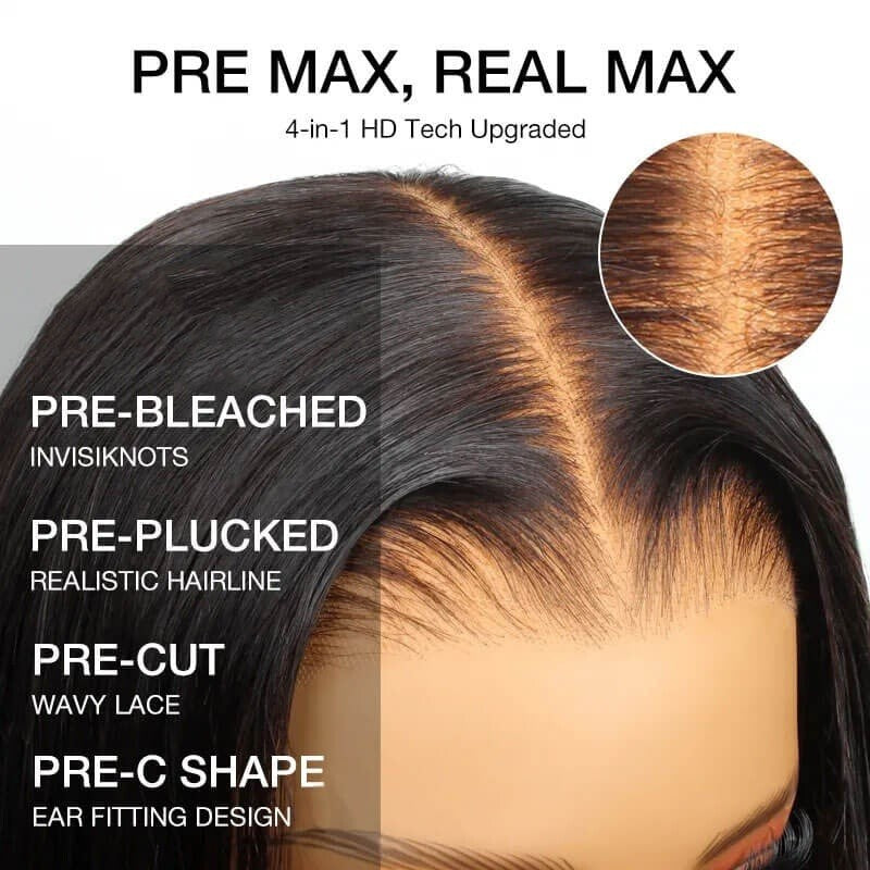 Chic Luxe Hair Glueless Pre-Cut Lace Front Wear Go Straight Long Wig | 100% Human Hair