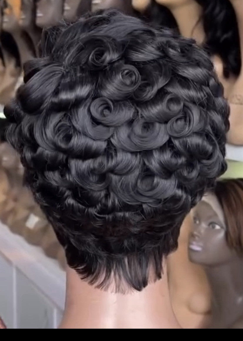 Chic Luxe Hair Pixie Cut Pre-Styled Ready To Wear Short Wig | 100% Human Hair