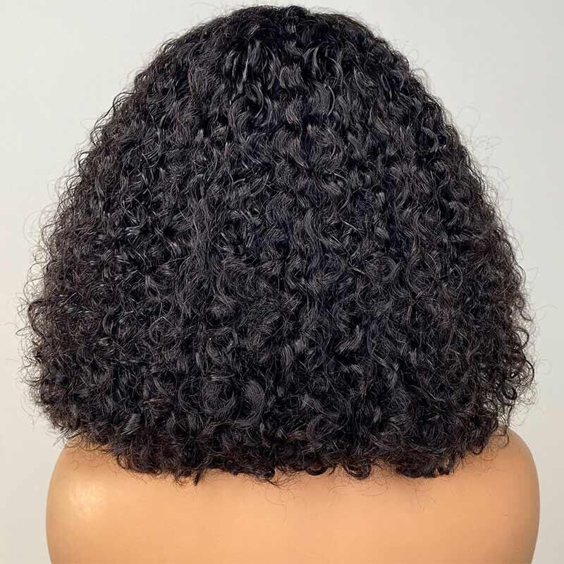 Human Hair Wigs Women Glueless Curly Wear and Go Lace Front Short Wig
