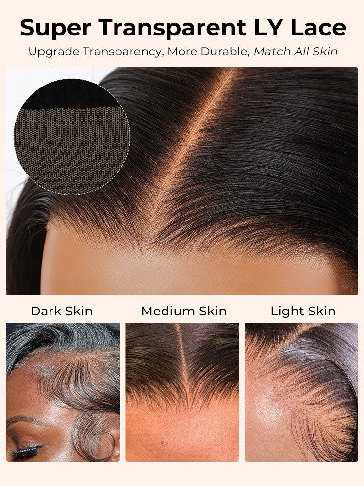Chic Luxe Hair Glueless Salon Style Bouncy Wavy Frontal Side Part Ready To Go Wig | 100% Human Hair