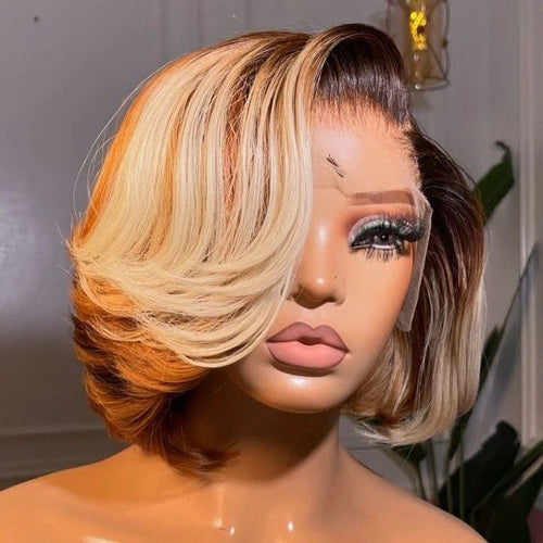 Chic Luxe Vietnamese Layered Bob Wig | 613/Brown