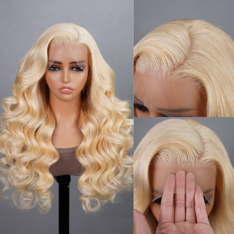 Chic Luxe Hair Full Wig Straight Wavy Lace Front Long 613 Blonde | 100% Human Hair