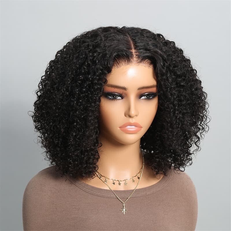 Chic Luxe Hair Full Glueless Wear & Go Curly Lace Front Short Bob Wig | 250% Density | 100% Human Hair