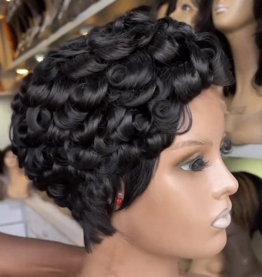 Chic Luxe Hair Pixie Cut Pre-Styled Ready To Wear Short Wig | 100% Human Hair