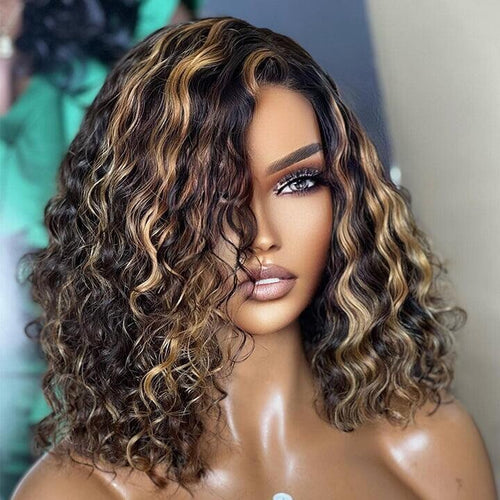 Chic Luxe Hair Glueless Lace Front Highlight Honey Blonde Short Wig | 100% Human Hair