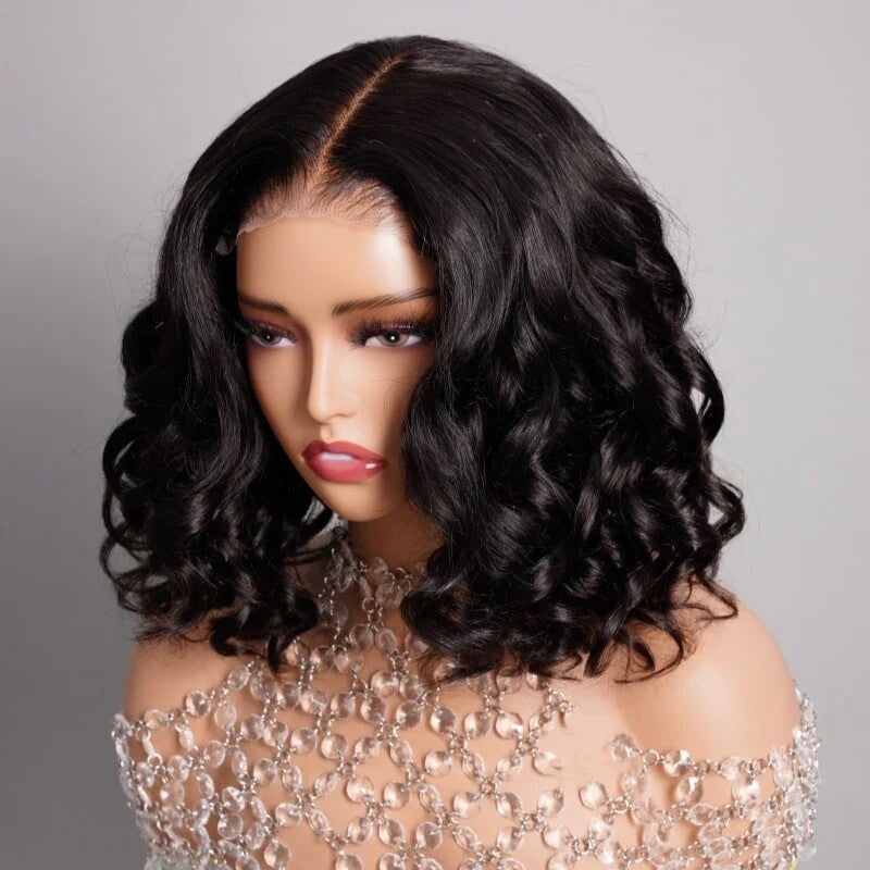 Chic Luxe Hair Full Glueless Wear & Go Curly Lace Front Short Bob Wig | 250% Density | 100% Human Hair