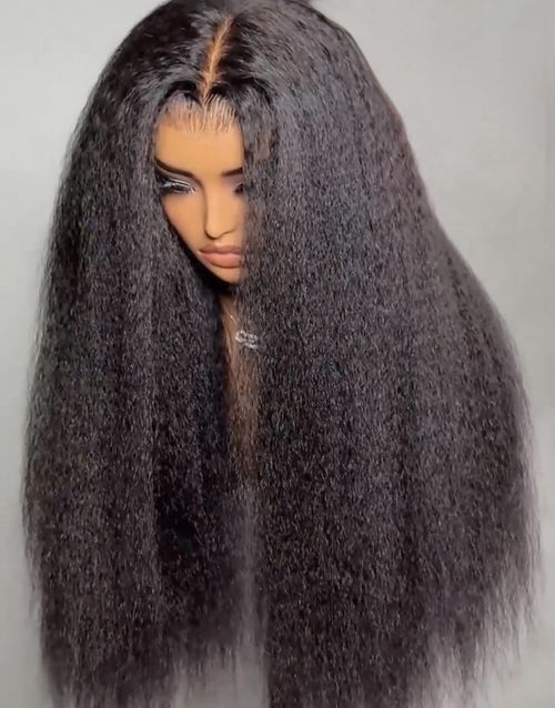Chic Luxe Hair Glueless Kinky Yaki Straight Pre-Cut Lace Ready To Wear Lace Front Wig | 100% Human Hair