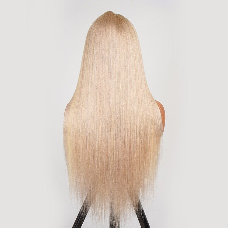 ChicLuxe Hair 100% Human Hair | Straight | Long Hair | Frontal 13*6 Invisible Transparent Lace | Blonde | 250% Density | Glueless Pre-Styled And Pre Braided | Pre-Plucked Hairline | Wear Go Wig