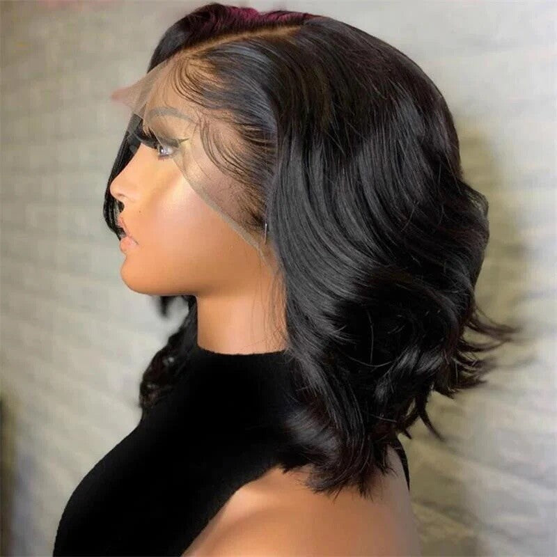 شعر مستعار بوب Chic Luxe بتصميم مموج مسبقًا وكثافة 250% ودانتيل أمامي 13*4 وشعر بشري 100%