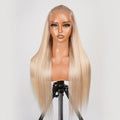 ChicLuxe Hair 100% Human Hair | Straight | Long Hair | Frontal 13*6 Invisible Transparent Lace | Blonde | 250% Density | Glueless Pre-Styled And Pre Braided | Pre-Plucked Hairline | Wear Go Wig