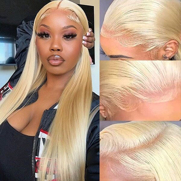 Chic Luxe Hair Full Wig Straight Wavy Lace Front Long 613 Blonde | 100% Human Hair