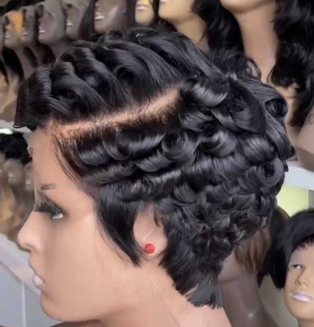 Chic Luxe Hair Pixie Cut Pre-Styled Ready To Wear Short Wig | 100% Human Hair