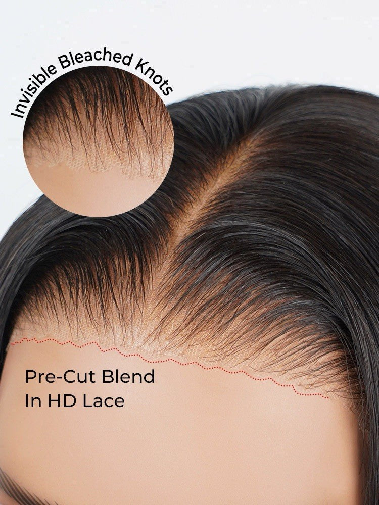 Chic Luxe Hair Glueless Salon Style Bouncy Wavy Frontal Side Part Ready To Go Wig | 100% Human Hair