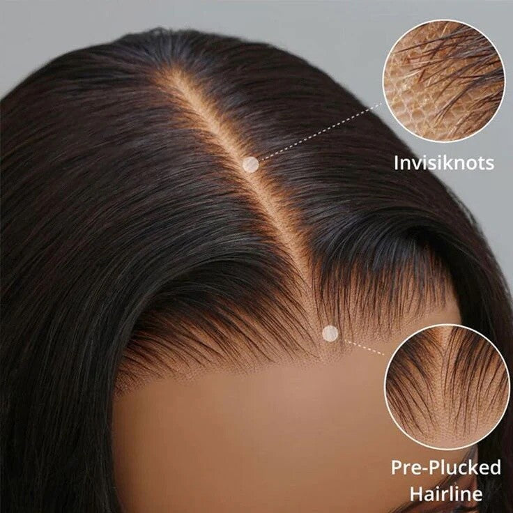 Chic Luxe Hair Glueless Lace Front Layered Cut Straight Wear And Go Short Wig | 100% Human Hair