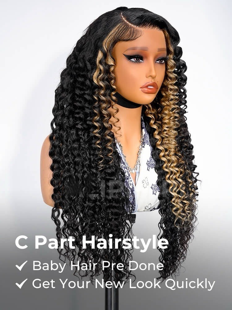 Chic Luxe Hair Pre Everything Side Part Highlight Deep Wave 13x4 Lace Glueless Wig | 100% Human Hair | 250% Density