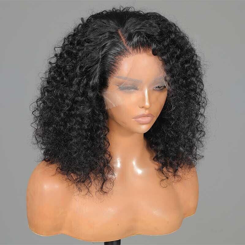 Human Hair Wigs Women Glueless Curly Wear and Go Lace Front Short Wig