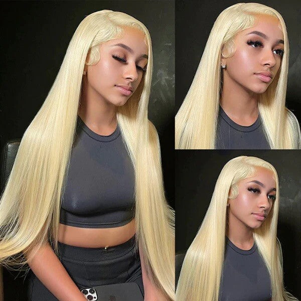 Chic Luxe Hair Full Wig Straight Wavy Lace Front Long 613 Blonde | 100% Human Hair