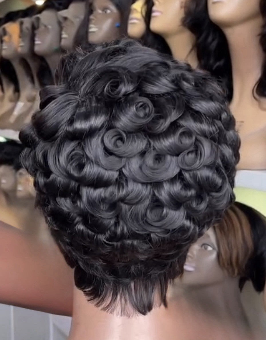 Chic Luxe Hair Pixie Cut Pre-Styled Ready To Wear Short Wig | 100% Human Hair