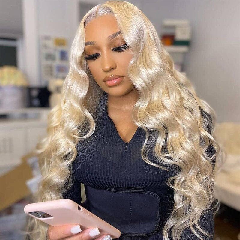 Chic Luxe Hair Full Wig Straight Wavy Lace Front Long 613 Blonde | 100% Human Hair