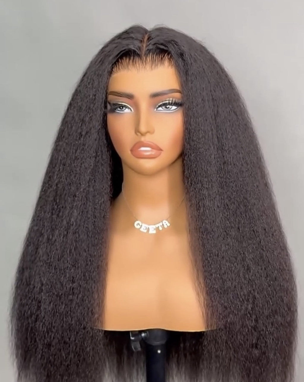 Chic Luxe Hair Glueless Kinky Yaki Straight Pre-Cut Lace Ready To Wear Lace Front Wig | 100% Human Hair