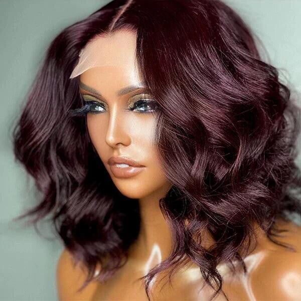 Chic Luxe Hair Full Wig Wavy Invisible Lace Front Short Bob |100% Human Hair
