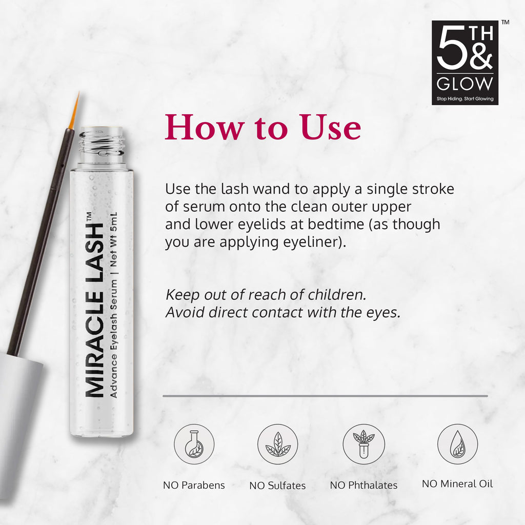 Miracle Lash Serum by 5th & Glow – Nourish, Hydrate & Strengthen Lashes