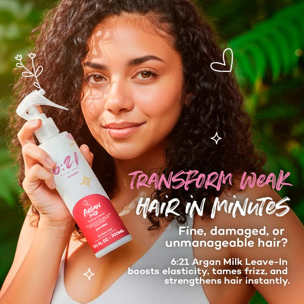 621 by Kika Nieto Argan Milk Leave-In Conditioner | Detangle, Heat Protect, Color Safe