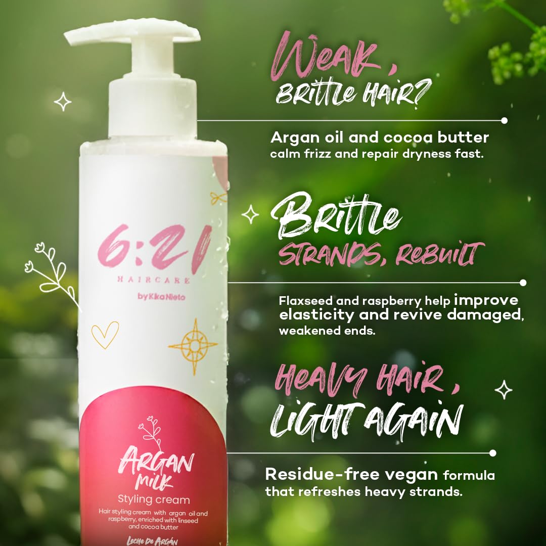 621 by Kika Nieto Argan Milk Leave-In Conditioner | Detangle, Heat Protect, Color Safe