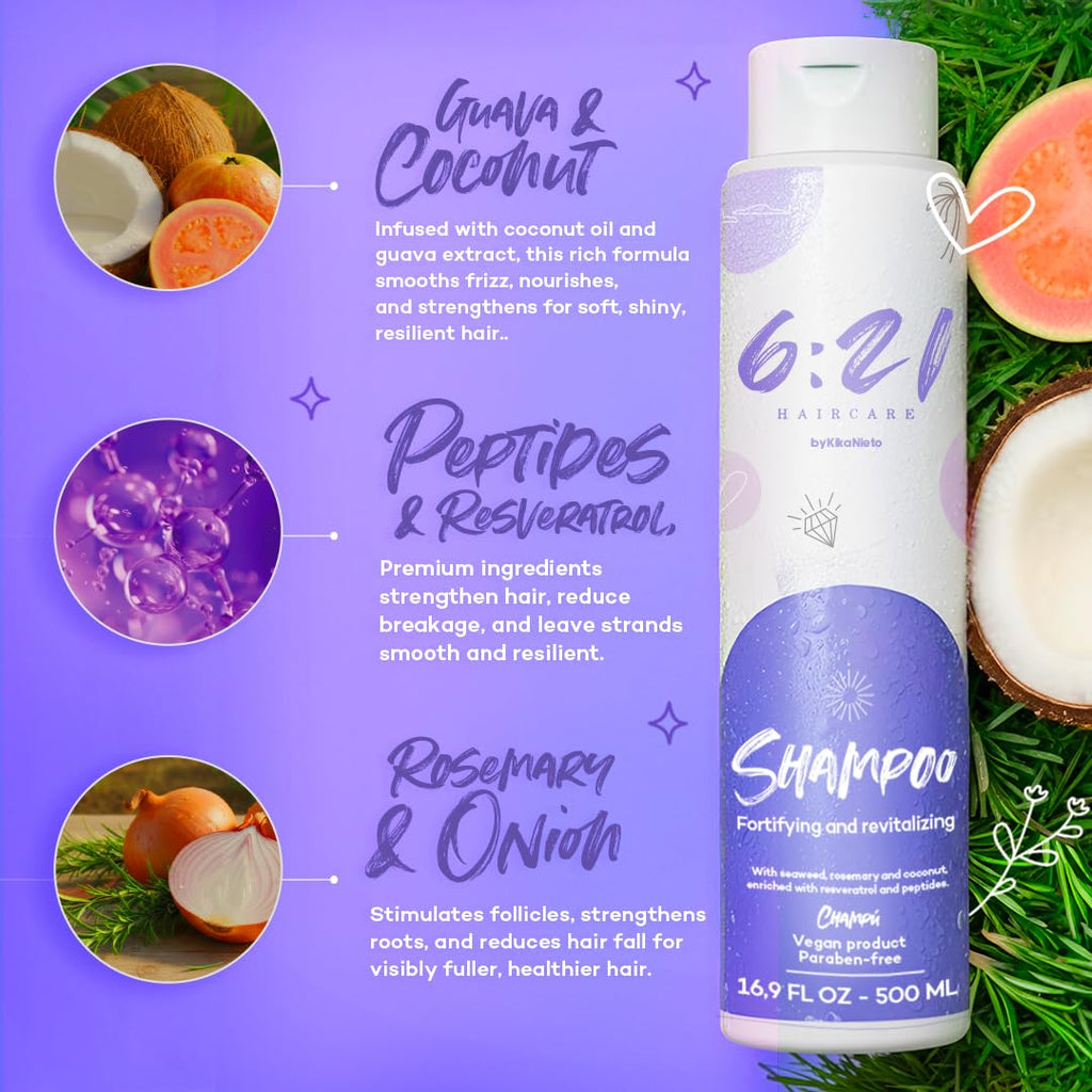 6:21 Haircare Onion & Rosemary Hair Growth Shampoo – Sulfate-Free, 16.9 oz by Kika Nieto