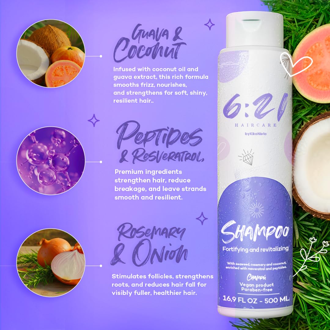 6:21 Haircare Onion & Rosemary Hair Growth Shampoo – Sulfate-Free, 16.9 oz by Kika Nieto