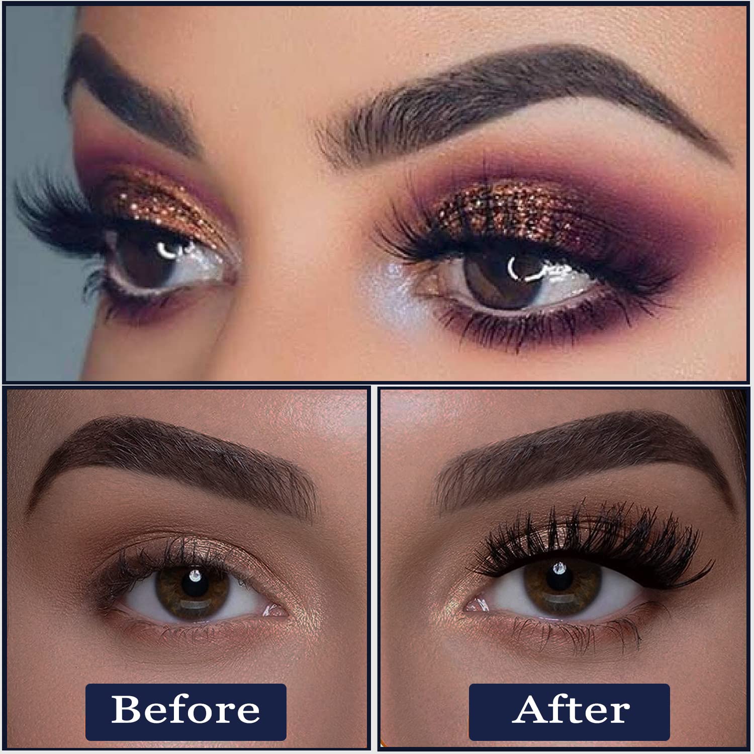 7C SEVENCROWN Magnetic Eyelashes 3D Medium with Upgraded Magnetic Liner – Waterproof & Reusable