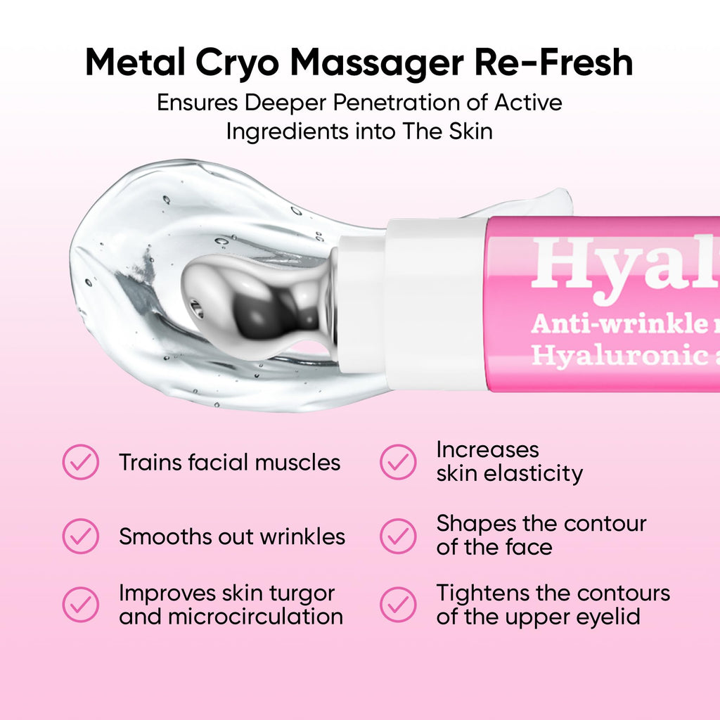 7DAYS Korean Eye Cream with Cooling Massager – Hyaluronic Acid, Brightening & Firming (0.6 oz)