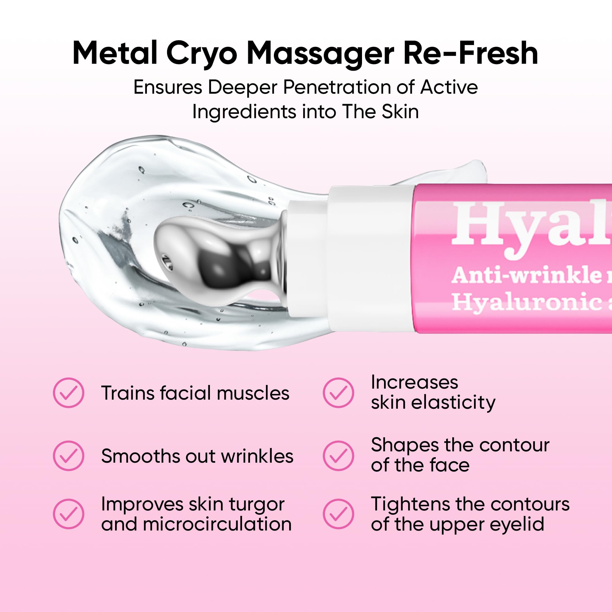 7DAYS Korean Eye Cream with Cooling Massager – Hyaluronic Acid, Brightening & Firming (0.6 oz)