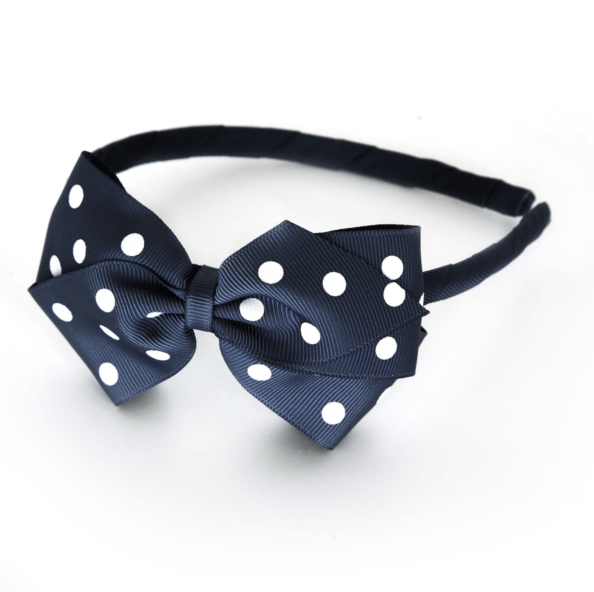 Large Peacoat Polka Dot Alice Band